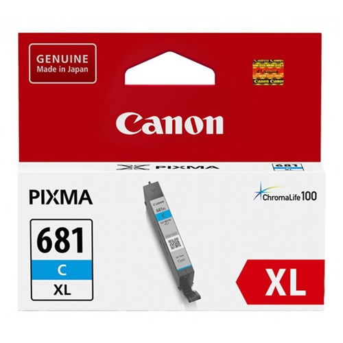 Canon CLI681XLC Cyan Ink Tank 500 Pages for TR7560 TR8560 TS6160 TS8160 TS9160