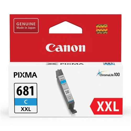 Canon CLI681XXLC Cyan Ink Tank 800 Pages for TR7560 TR8560 TS6160 TS8160 TS9160