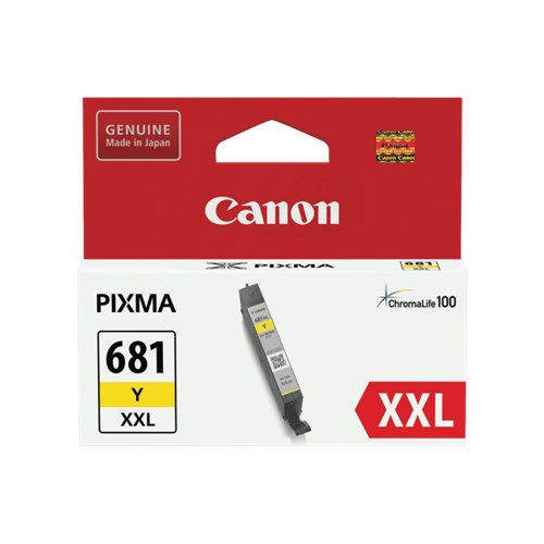 Canon CLI681XXLY Yellow Ink Tank 800 Pages for TR7560 TR8560 TS6160 TS8160 TS9160
