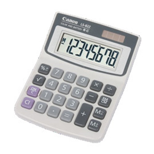 LS82ZBL 8 Digit Dual Power Angled Display Calculator