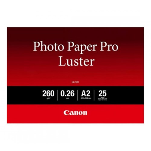 Canon LU101A2 25 Sheets A2 260GSM Luster Photo Paper Professional Finish