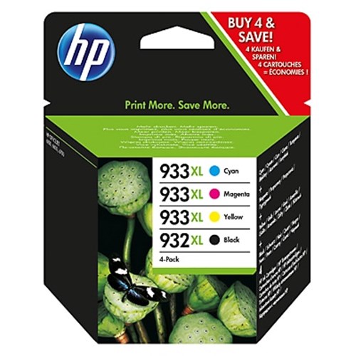 Hp 933XL CMY/932XL Blk Crtg Combo 4-PK 3475 Page Yield