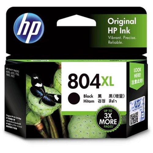 Hp 804XL Blk Ink Cart 600 Pages for Hp Envy 6220 6222 7120 7820 7822