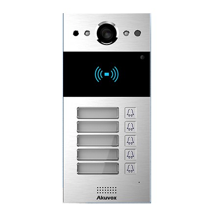 SIP Intercom with Five (5) Buttons (Video & Card Reader)