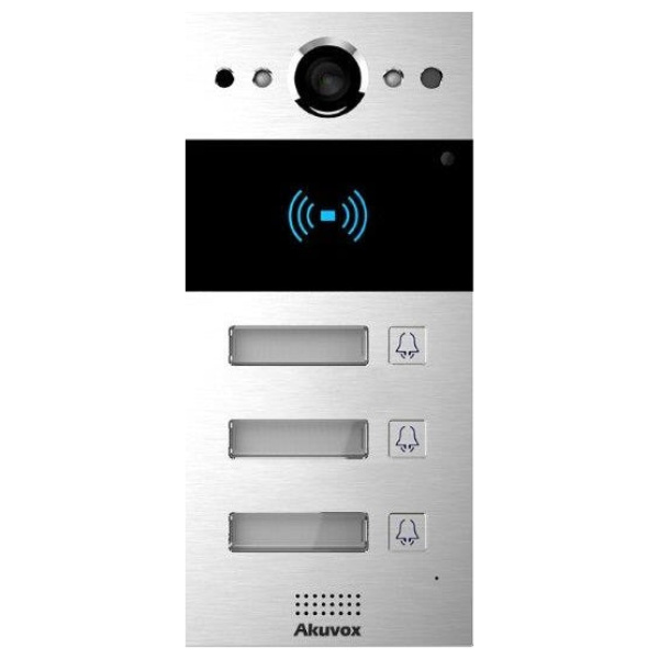 SIP Intercom with Three (3) Buttons (Video & Card Reader)