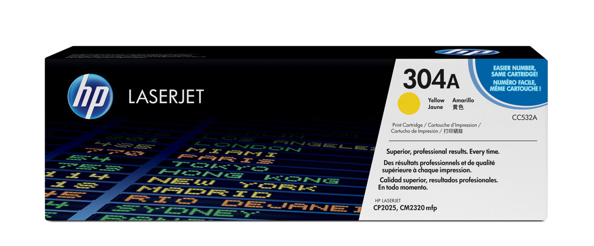 Hp 304A Yellow Toner 2 800 Page Yield for Clj CP2025 CM2320 MFP