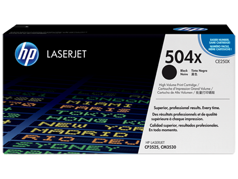 Hp CE250X Black Toner 10 500 Page Yield for CP3520 CM3530