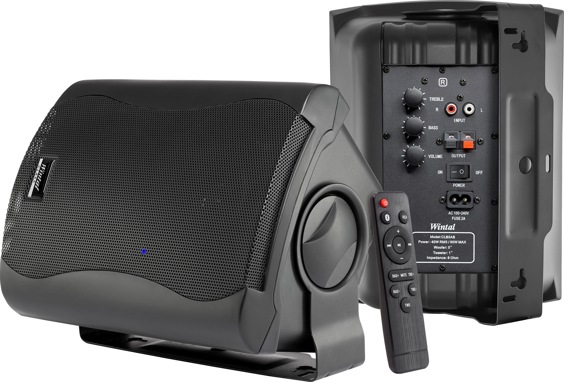 Wintal CLB5AB 5" Active Box Speakers 40W Rms 90W Max Bluetooth - Black