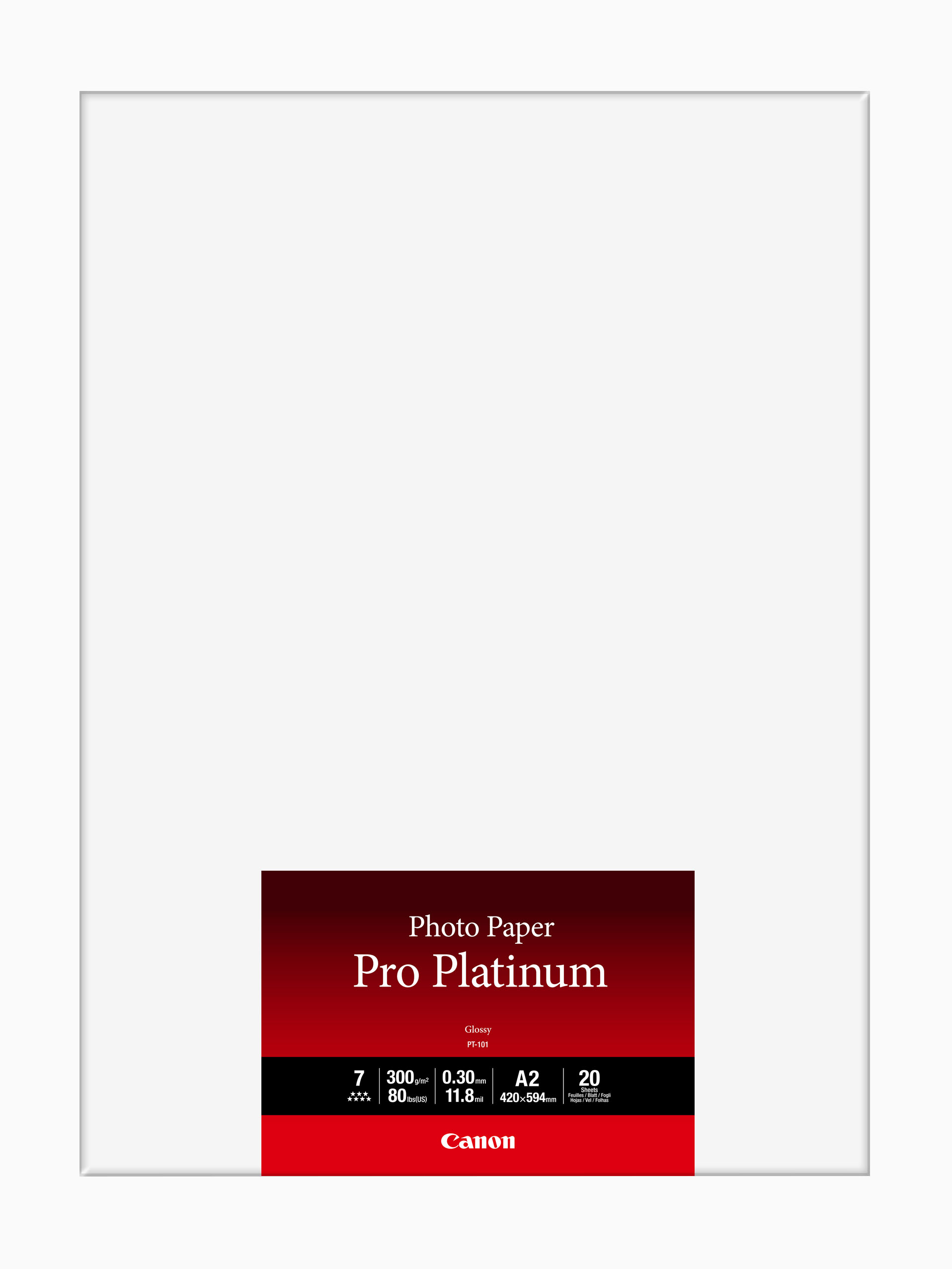 Canon PT101A2 20 Sheets A2 300GSM Photo Paper Pro Platinum