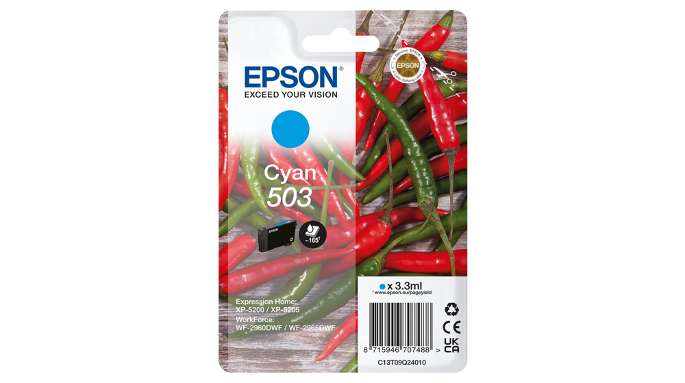 Epson 503 Std Cyan Ink XP-5200 WF-2960