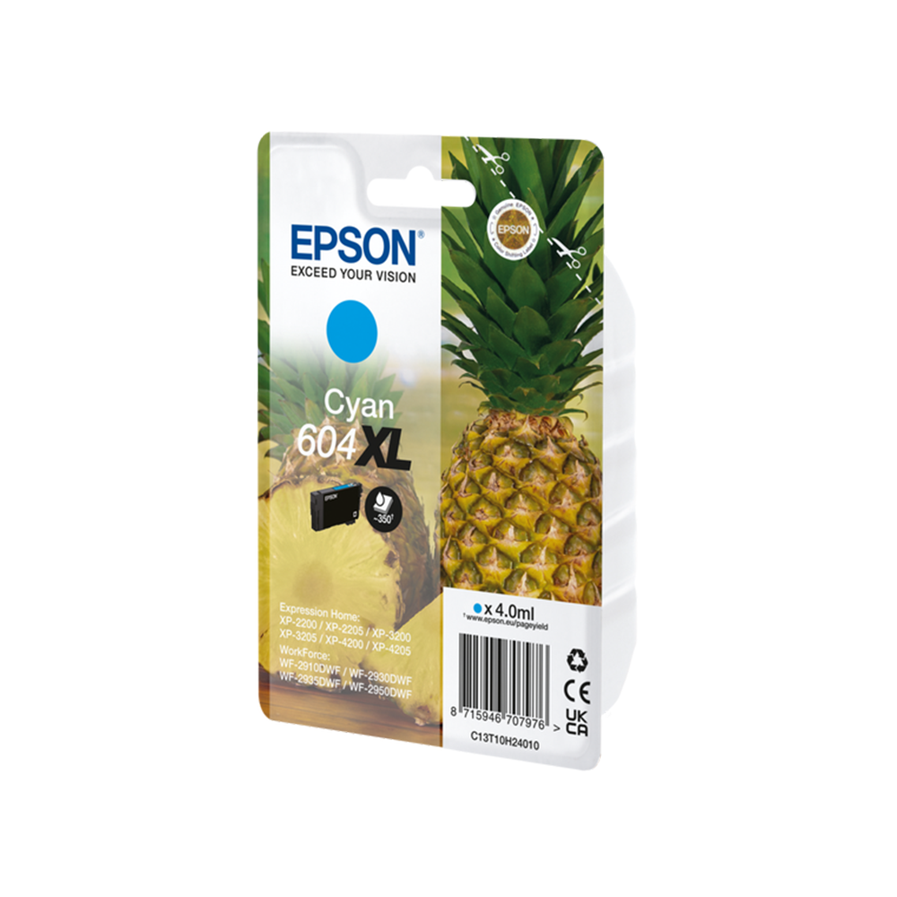 Epson 604 Xl Cyan Ink XP-2200 XP-3200 XP-4200 WF-2910 WF-2930 WF-2950