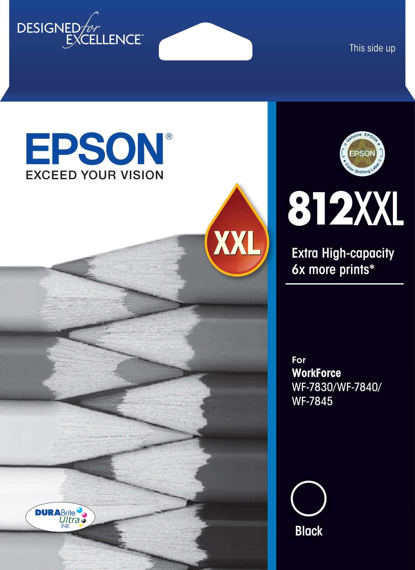 812XXL Extra Hi Capacity Black Durabrite Ultra Ink Suits- WF-7830 WF-7840 WF-7845