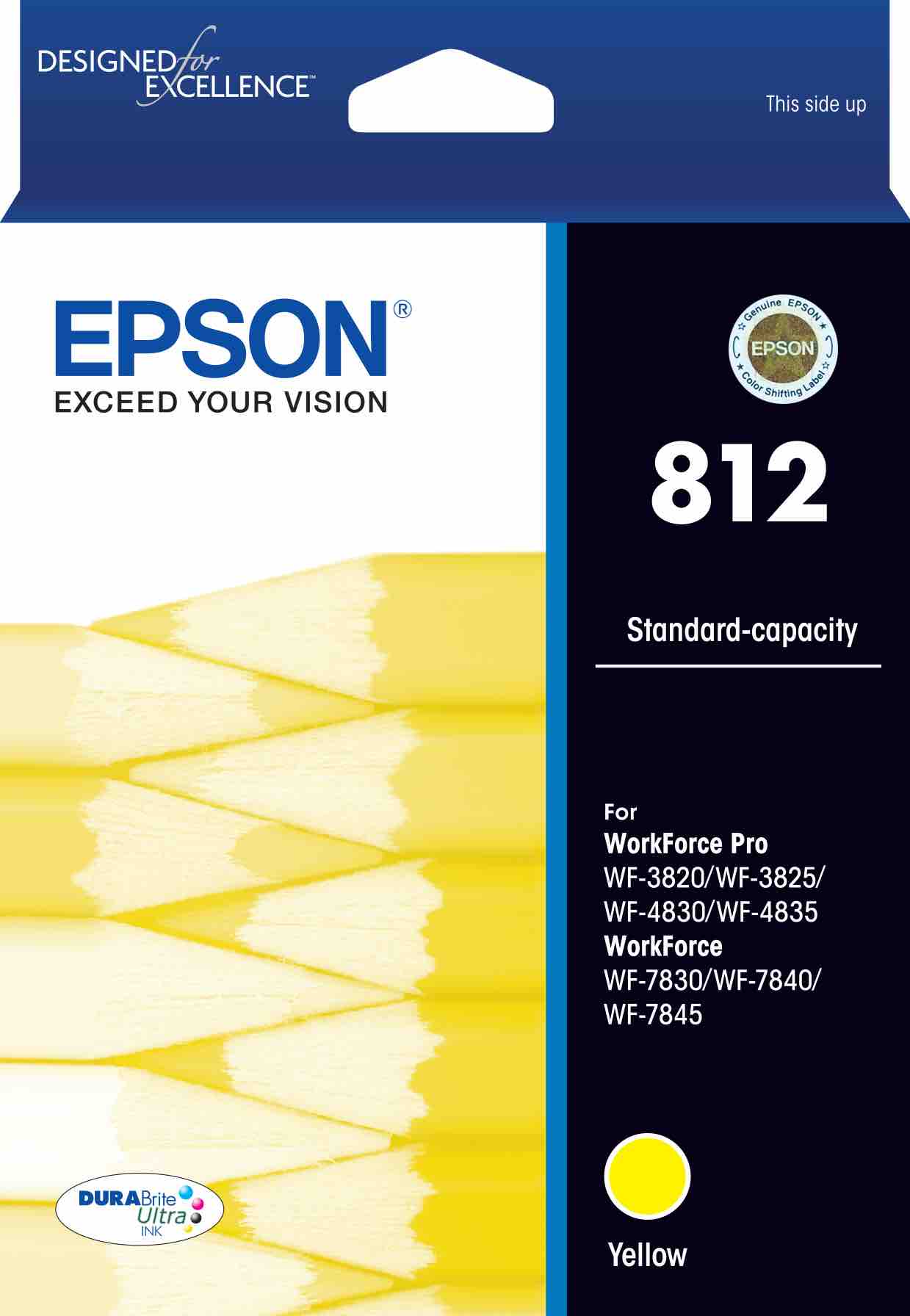 812 Std Cap Durabrite Ultra Yellow Ink Suits WF-3820 3825 4830 4835 7830 7840 7845