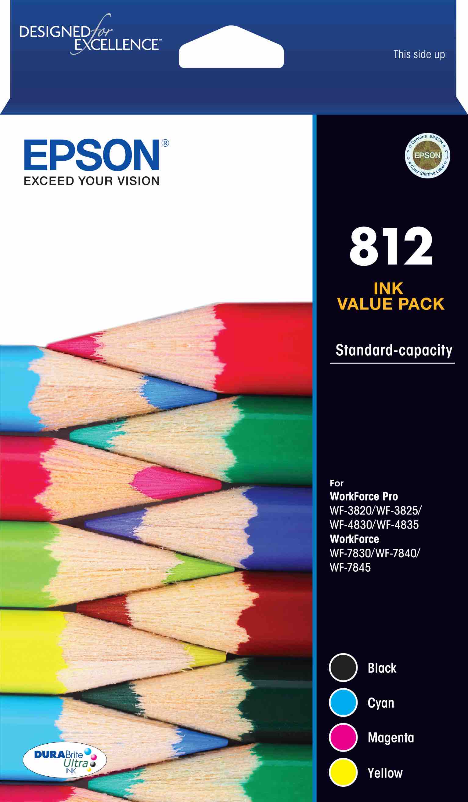 812 Std Cap Durabrite Ultra Value Pack Suits WF-3820 3825 4830 4835 7830 7840 7845