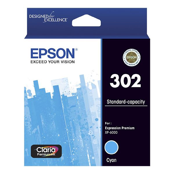 Epson 302 Cyan Ink Claria Premium for Expression Premium XP-6000