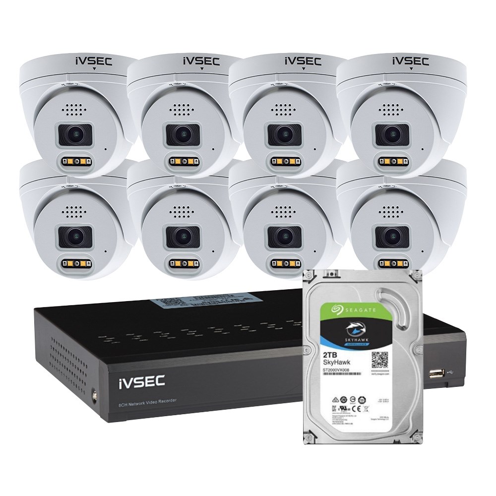 Lx Series Kit 8 X NC319XB 8MP IP Cam + NR316XD 16 X POE NVR 4K + 4TB HDD
