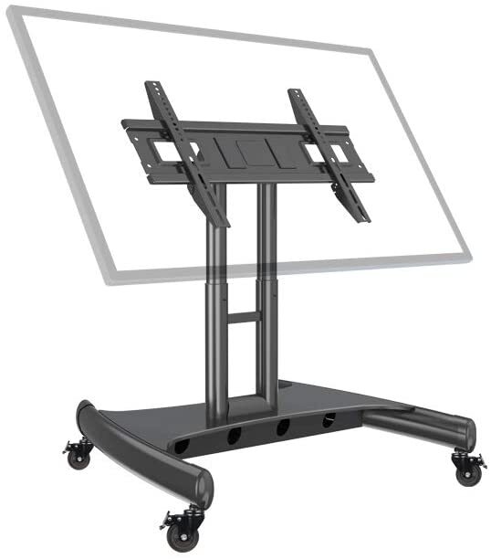 Reduced Height Tilting Mobile Tv Stand 40" - 65" Max 45.5KG Flat Panel Trolley