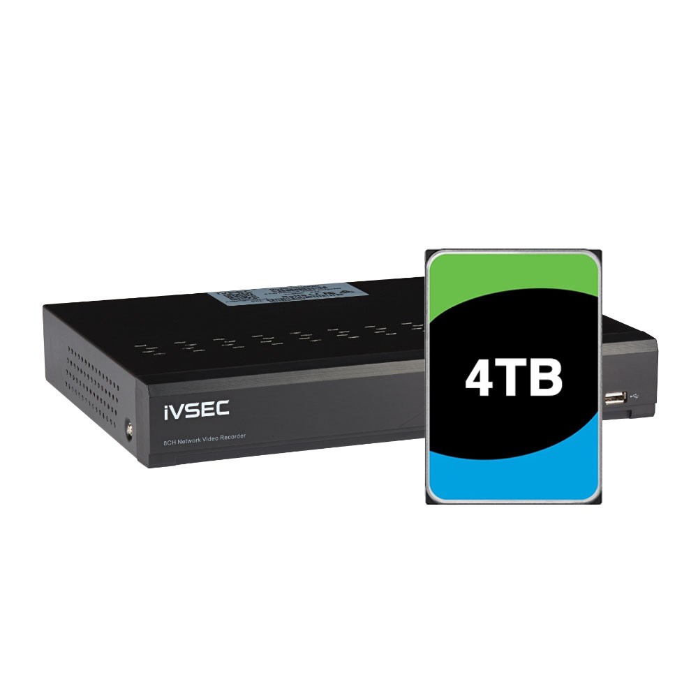 Ivsec NR308XD NVR 8 Channels 12MP 8 X POE Ports 1 Bay H265+ 4K Hdmi Ivs
