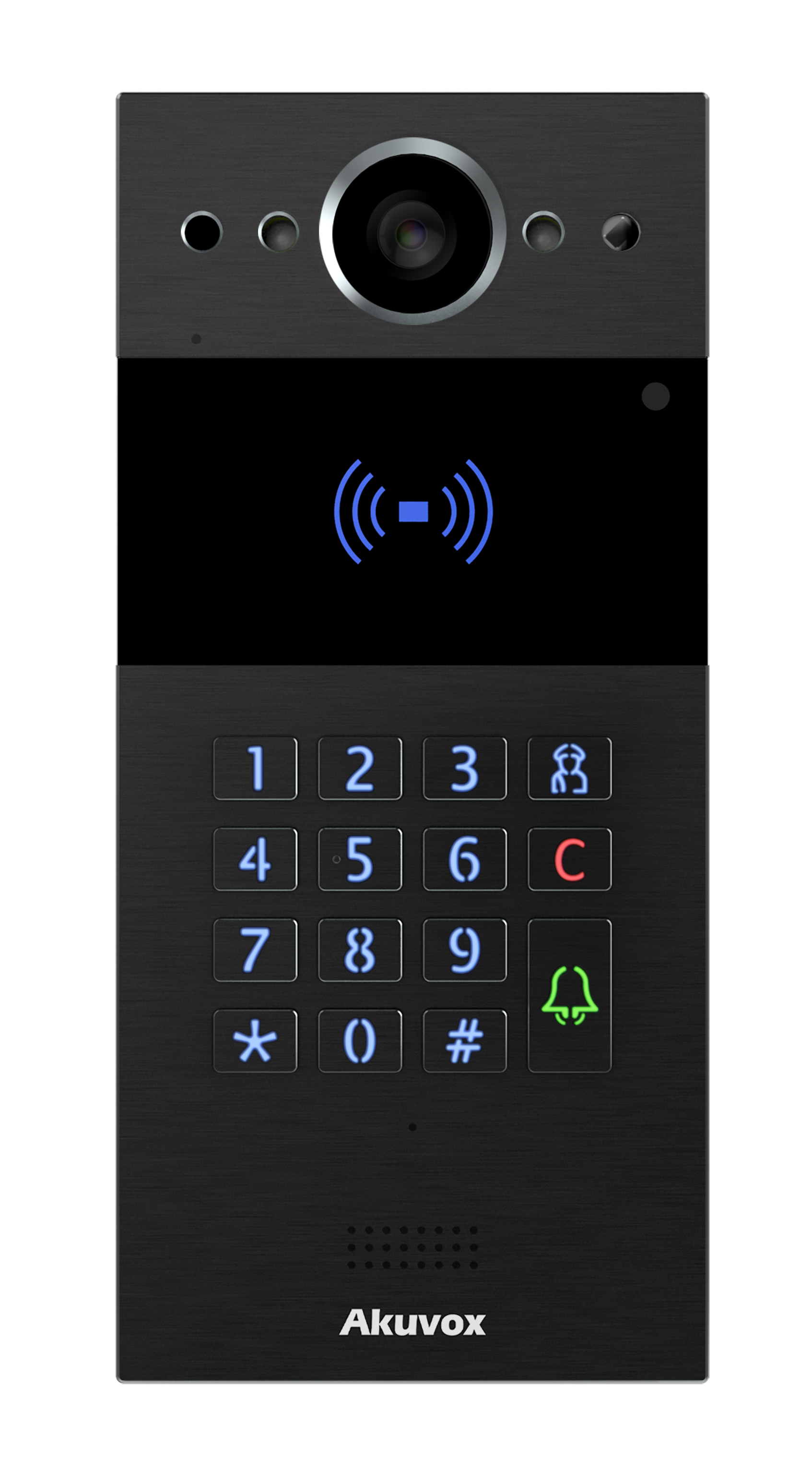 SIP Intercom with Keypad and Rf Card Reader Black