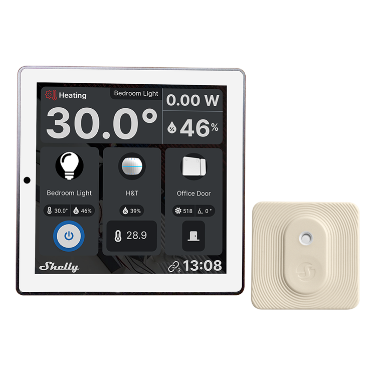 Shelly Wall Display White with Smart Humidity and Temperature Sensor