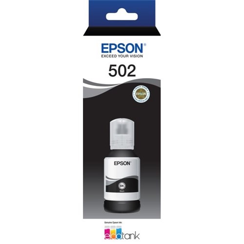 Epson Ecotank T502 Black Ink Bottle Eco Tank ET-2700 ET-2750 ET-3700 ET-4750
