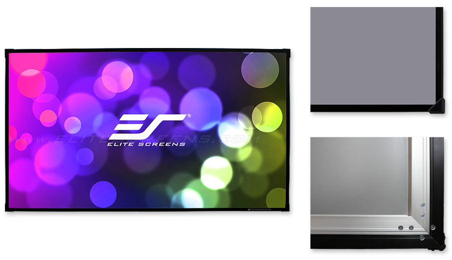 110" Fixed Frame 16:9 Projector Screen Cinewhite Sable Frame B2