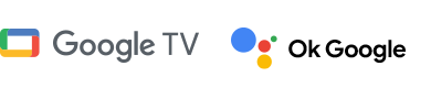 Logos of Google TV and OK Google